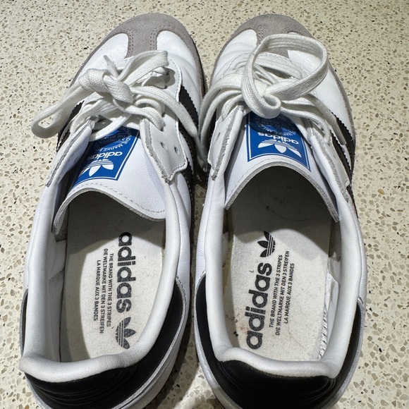 Like New Adidas Samba White Black Gray Men's 7.5 or women’s 8.5 Sneakers - Picture 7 of 8